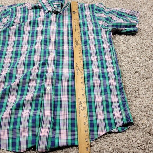 Brooks Brothers Shirt Mens Medium Colorful Short Sleeve Button Up Plaid Preppy - Picture 4 of 7